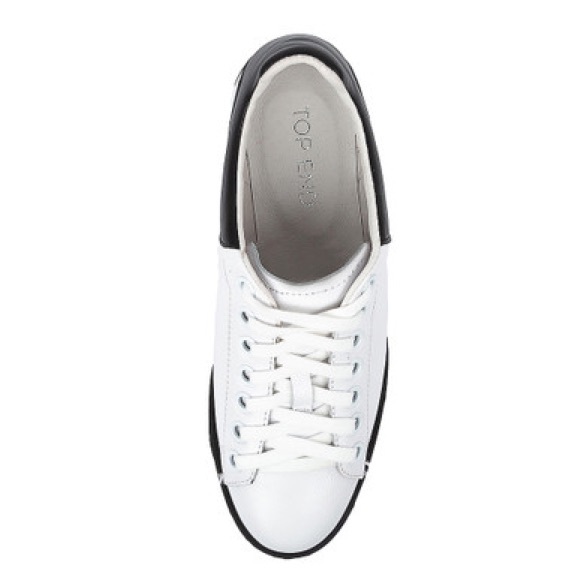 SIOBHAN SNEAKERS IN WHITE/ BLACK TUMBLE LEATHER - Picture 5 of 11